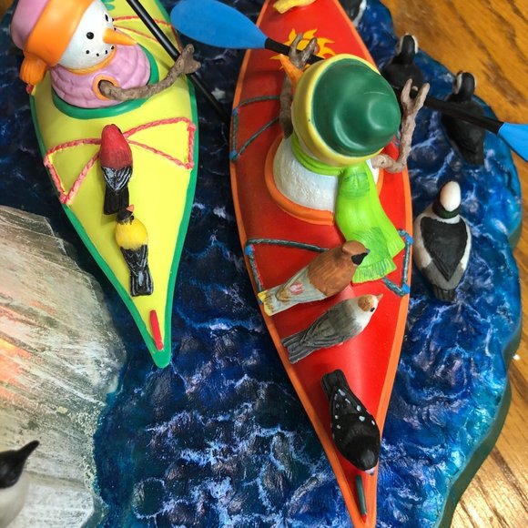 Lenox Kayaking with Friends Snowman Collection Birds Lynn Bywaters Figurine Ligh - Picture 16 of 16